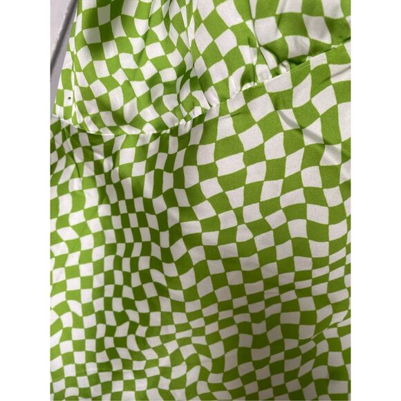 Peppermayo NWT Audrey Vintage Slip Dress in Lime Check, Size 6, MSRP $75 - Picture 3 of 14